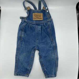 Vintage 90's Baby Guess Denim Overalls  Size 18M USA Made Jean one piece EUC!